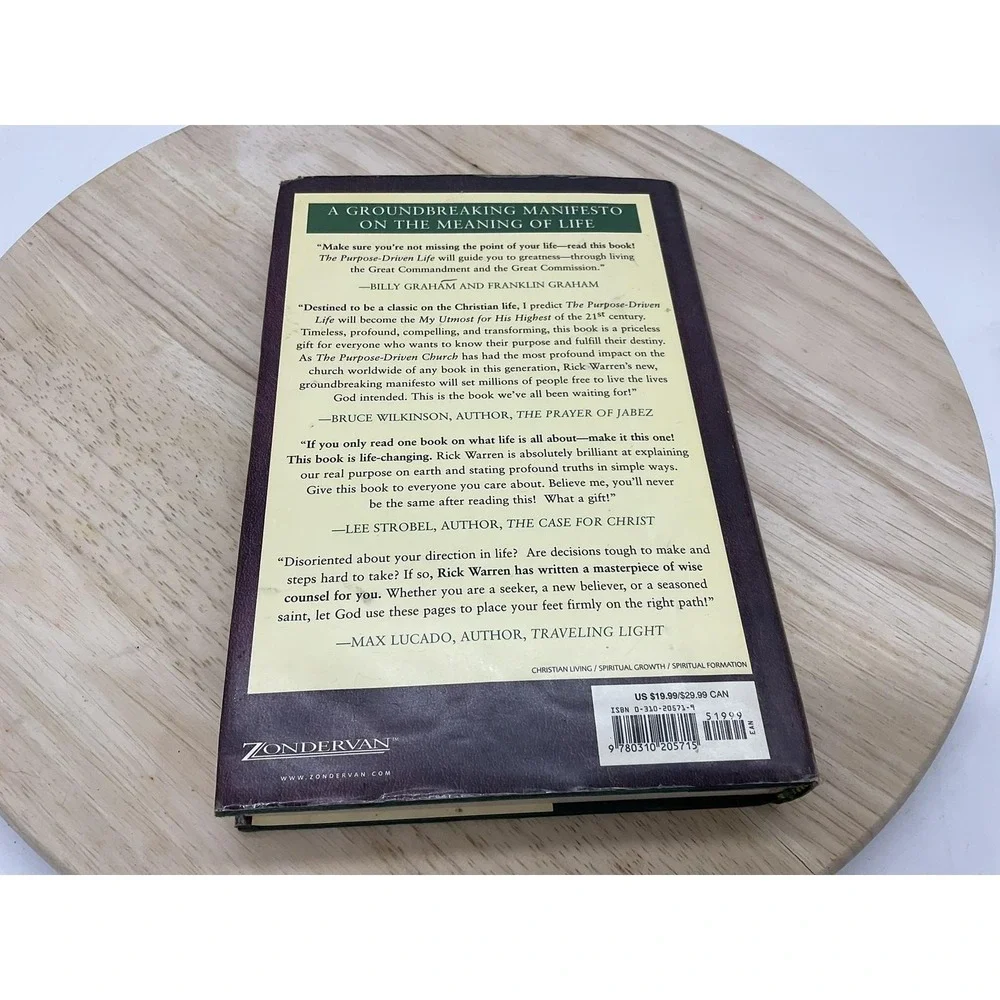 Vintage The Purpose Driven Life Rick Warren Hardcover Christian Living Book‎